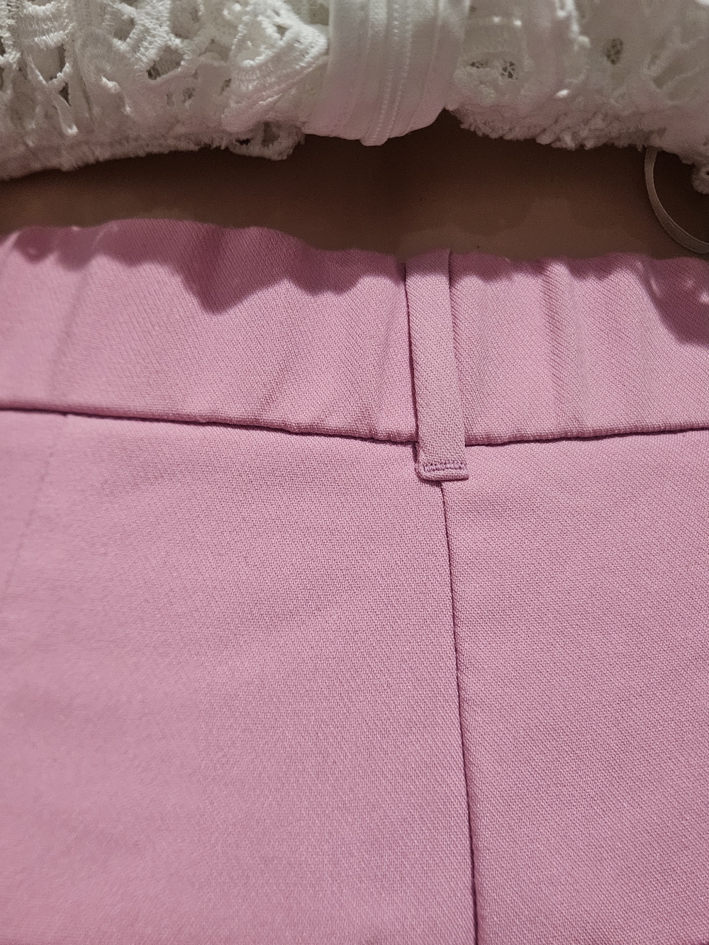 Abercrombie Sloane Pink Wide Leg Trousers High Rise Tailored Pants 27/4 Short - Picture 15 of 16